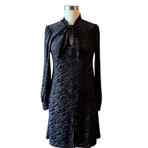 Calvin Klein Elegant Black Zebra Print Dress